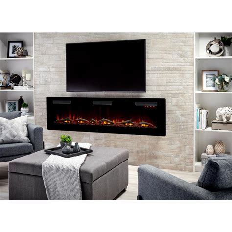 C3 Sierra 72 in. Wall/Built-in Linear Electric Fireplace in Black-SIL72 ...