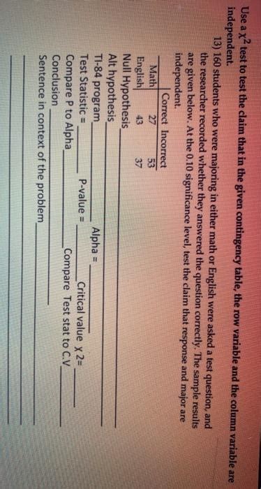 Solved Use a x2 test to test the claim that in the given | Chegg.com