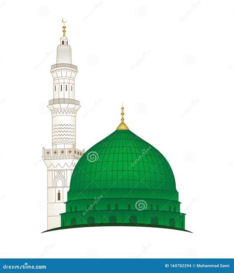 Madina - Saudi Arabia Green Dome Of Prophet Muhammad Design Royalty ...