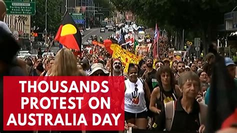 Thousands protest aboriginal mistreatment on Australia Day - YouTube