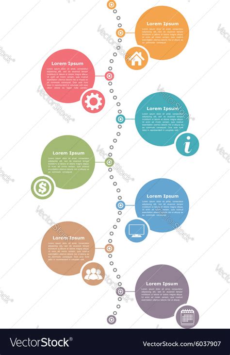 Vertical timeline template Royalty Free Vector Image