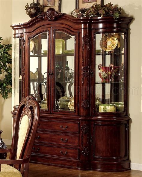 Formal Dining Room Set W/Dark Cherry Finish and Carving Details