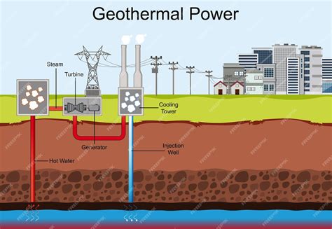 Free Vector | Diagram showing geothermal power