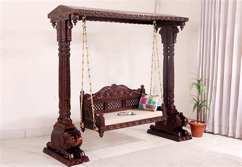 Buy Maharaja Wooden Swing Chair (Walnut Finish) Online in India at Best ...