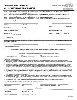 Fillable Online uhwo hawaii Application for graduation - University of ...