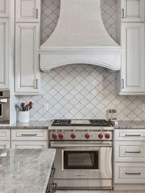 White Glazed Porcelain Arabesque Backsplash Tile | Backsplash.com ...