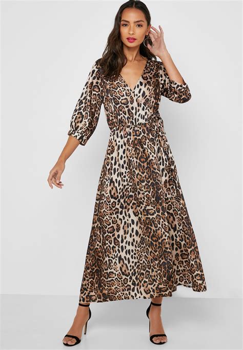 Buy Ginger prints Leopard Print Wrap Front Maxi Dress for Women in MENA ...