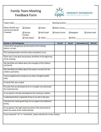 FREE 20+ Meeting Feedback Form Templates in PDF | MS Word | Free ...