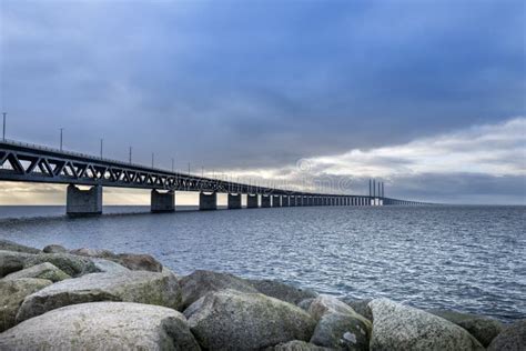 The Oresund bridge stock photo. Image of danish, clouds - 136194396