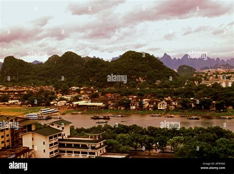 Limestone karst peaks along the Li River Guilin Guangxi Province China ...