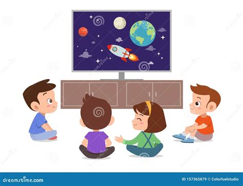 Kids Watching Tv Stock Illustrations – 345 Kids Watching Tv Stock ...