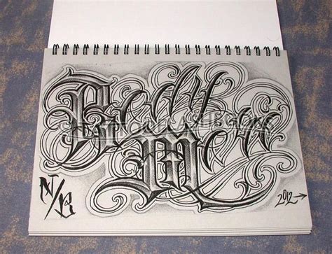 Tattoo Lettering Alphabet Chicano Gangster Cursive - Feketerdo