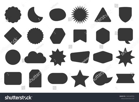 Black Silhouette Isolated Random Shapes Empty Stock Vector (Royalty ...