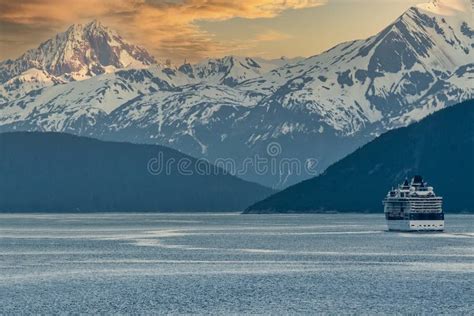 Cruise Ship on the Inside Passage in Alaska Stock Photo - Image of ...