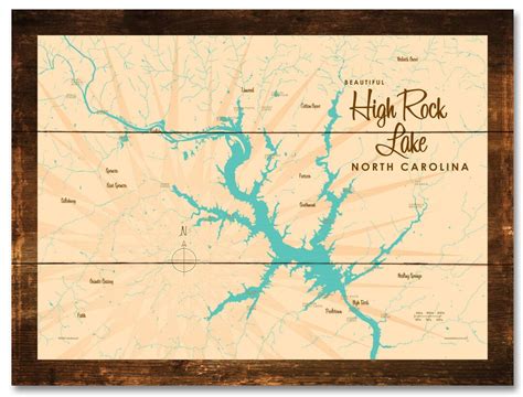 High Rock Lake North Carolina Rustic Wood Sign Map Art - Etsy