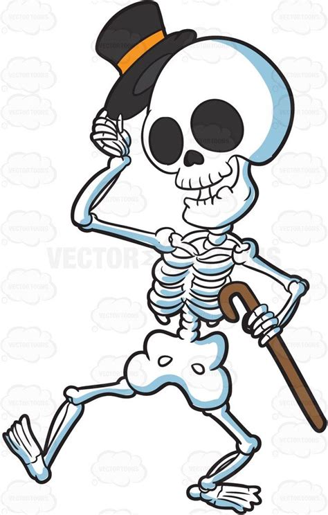 A Skeleton Looking Refined And Respectful | Halloween cartoons ...