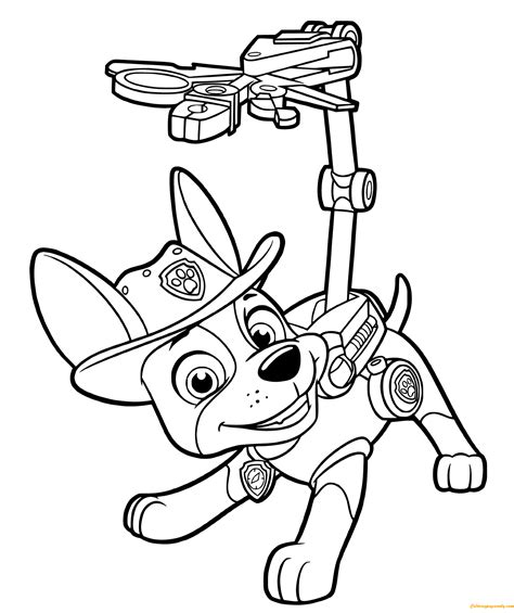 Paw Patrol Tracker Coloring Page - Free Printable Coloring Pages