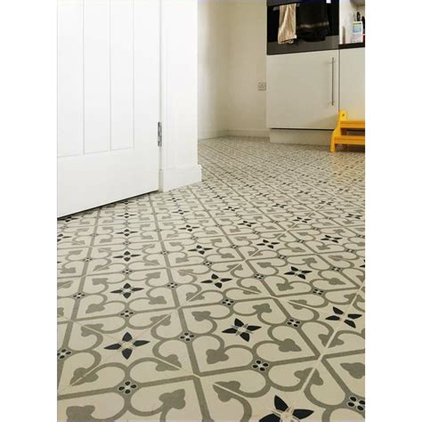 Brighton Grey Pattern Matt Porcelain Floor Tile- Tile Mountain