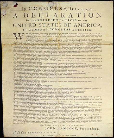 Declaration of Independence - Printed Copy