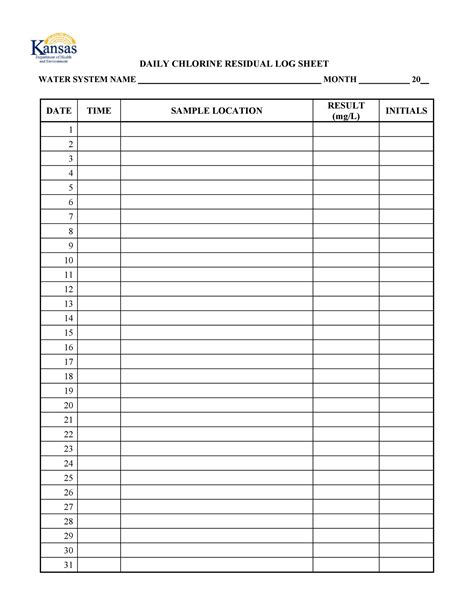 Printable Blank Log Sheet Template - Printable Form, Templates and Letter