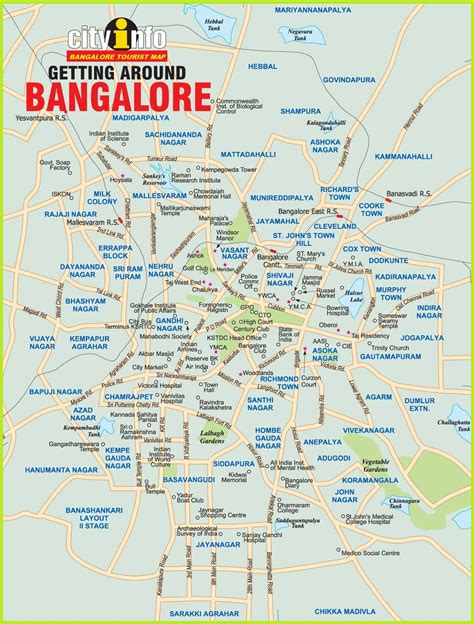 BANGALORE CITY MAP | BANGALORE TOURISM MAP | BENGALURU TOURIST MAP ...