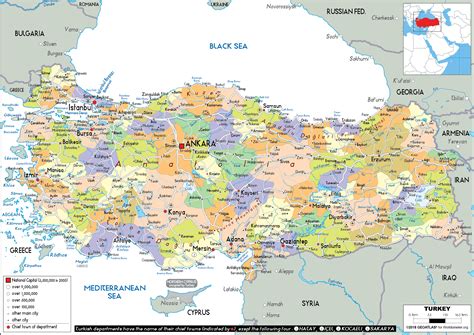 Large size Political Map of Turkey - Worldometer