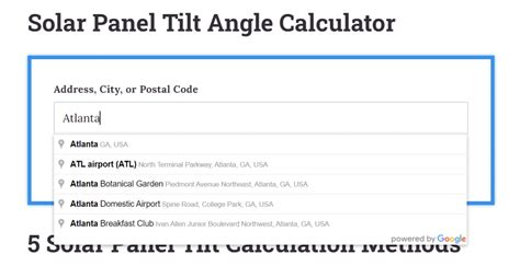 Solar Panel Tilt Angle Calculator - Footprint Hero