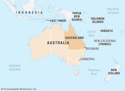 Map Of Queensland Aust - Pacific Centered World Map