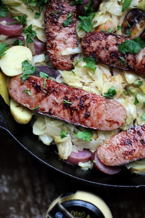 Chicken Apple Sausage Skillet with Cabbage and Potatoes - Parsnips and ...