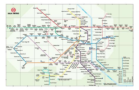 Delhi Metro Map & List Of Delhi Metro Stations. - Infoandopinion