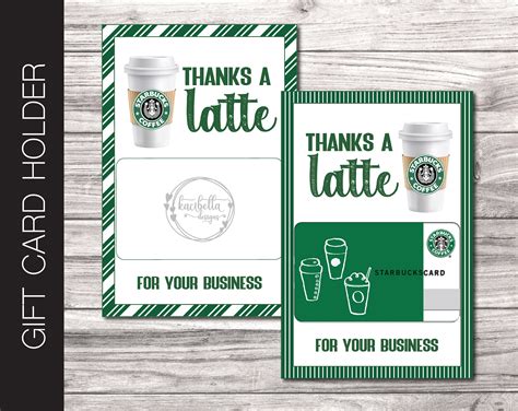 Printable CLIENT Appreciation Starbucks Coffee Gift Card | Etsy