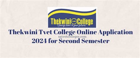 Thekwini Tvet College Online Application 2024 for Second Semester ...