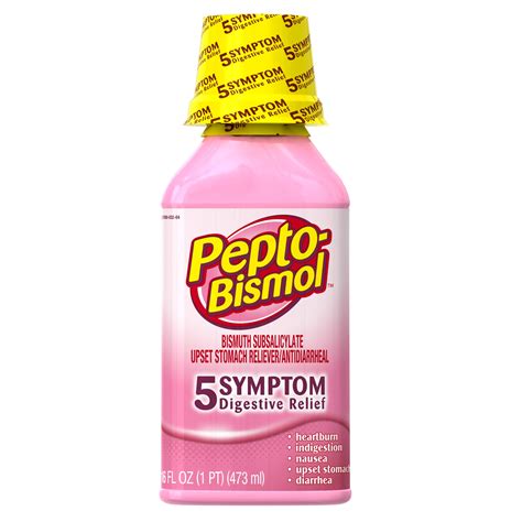 Pepto-Bismol Original Liquid 5 Symptom Medicine - Including Upset ...