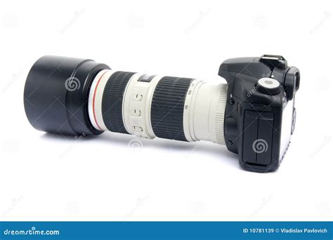 DSLR Camera With Zoom Lens. Royalty Free Stock Images - Image: 10781139