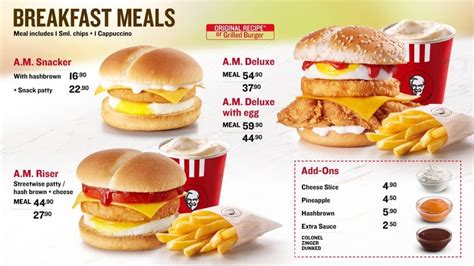 KFC Breakfast Menu, Hours, and Prices in 2024