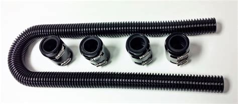 48" Black Stainless Flexible Radiator Hose Kit w/ Black End Caps ...