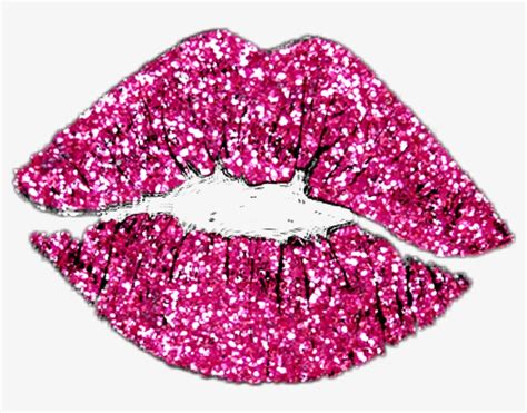 Download Stickers Kiss Pink Sparkle - Pink Glitter Lips Transparent ...