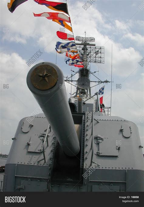 WWII Destroyer Main Gun Image & Photo | Bigstock