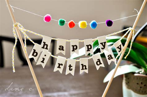 DIY Birthday Cake Banner with Pom-Poms