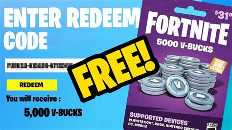 Fortnite 5000 V-Bucks Gift Card Code Only (NO CD/DVD ...