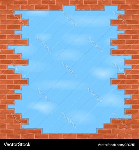 Broken brick wall Royalty Free Vector Image - VectorStock