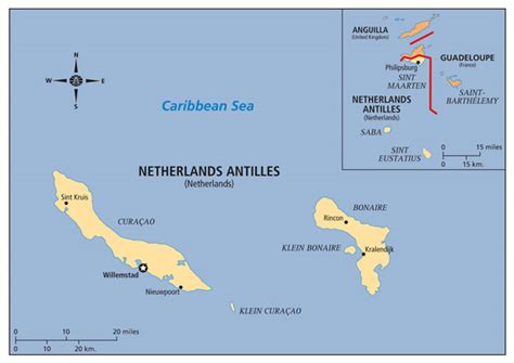 Large detailed political map of Netherlands Antilles. Netherlands ...