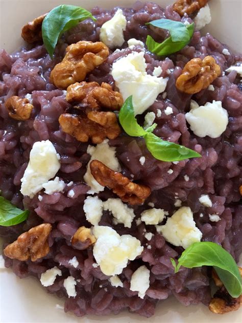 Red Wine Risotto Recipe with Goat Cheese & Candied Walnuts • Ciao ...