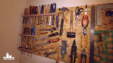 scrap wood city: How to make a simple DIY tool board for the shop's wall