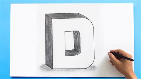 3D Letter Drawing - D - YouTube