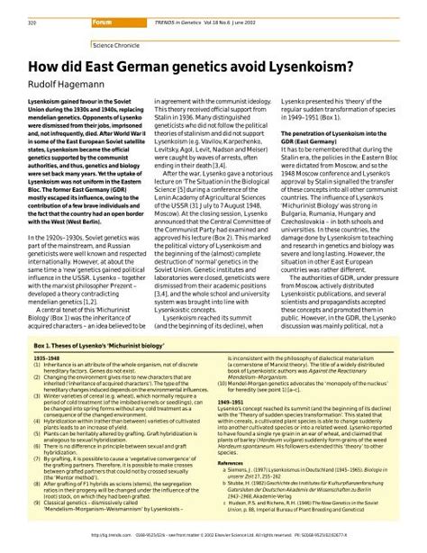 How did East German genetics avoid Lysenkoism?