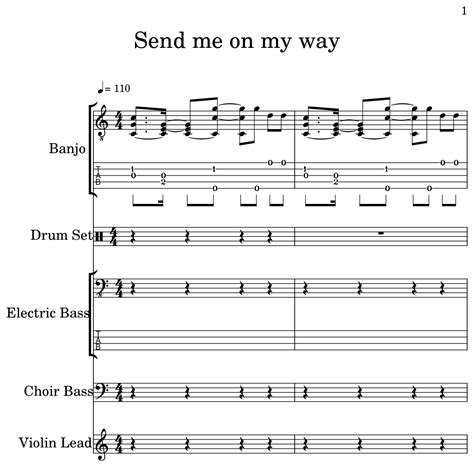 Send me on my way - Sheet music for Banjo, Drum Set, Electric Bass ...