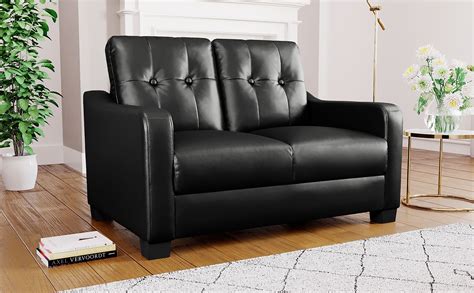 Belmont Black Leather 2 Seater Sofa | Furniture Choice