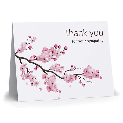 Cherry Blossoms Thank You Folded Sympathy Cards