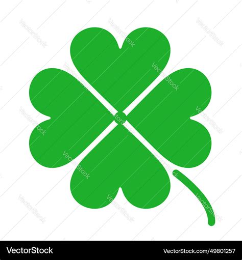 Four leaf clover icon symbol flat Royalty Free Vector Image